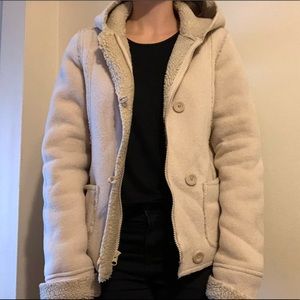 Juniors Beige Fleece Jacket